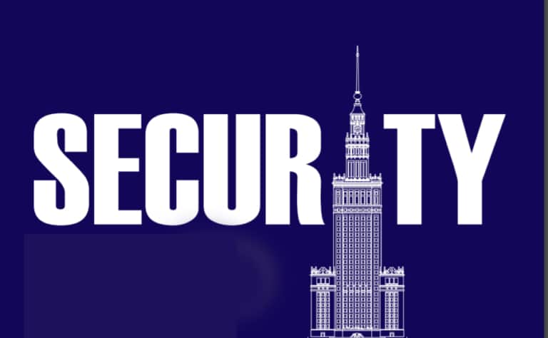 Cover graphic for a Security and Society journal issue, featuring a stylized Moscow skyscraper illustration.