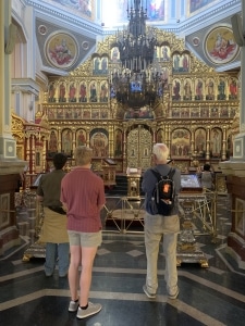 Visiting the Ascension Cathedral in Kazakhstan.
