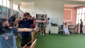 Archery workshop in Kazakhstan.
