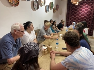 Conversation with friends and peers in Uzbekistan.