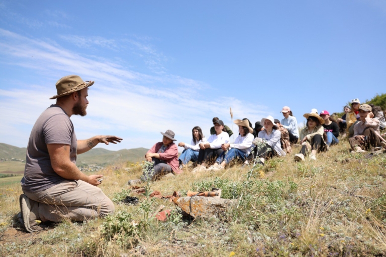 Students study archeology in the field as part of a wider course on Armenian identity.