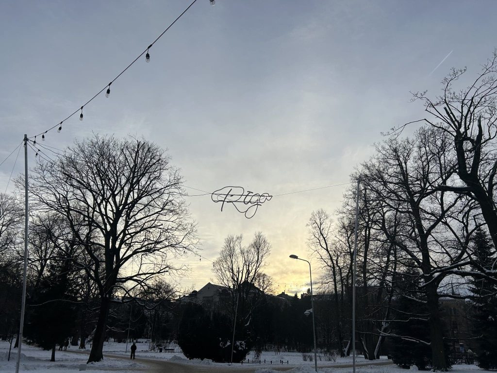 A festive Riga sign.