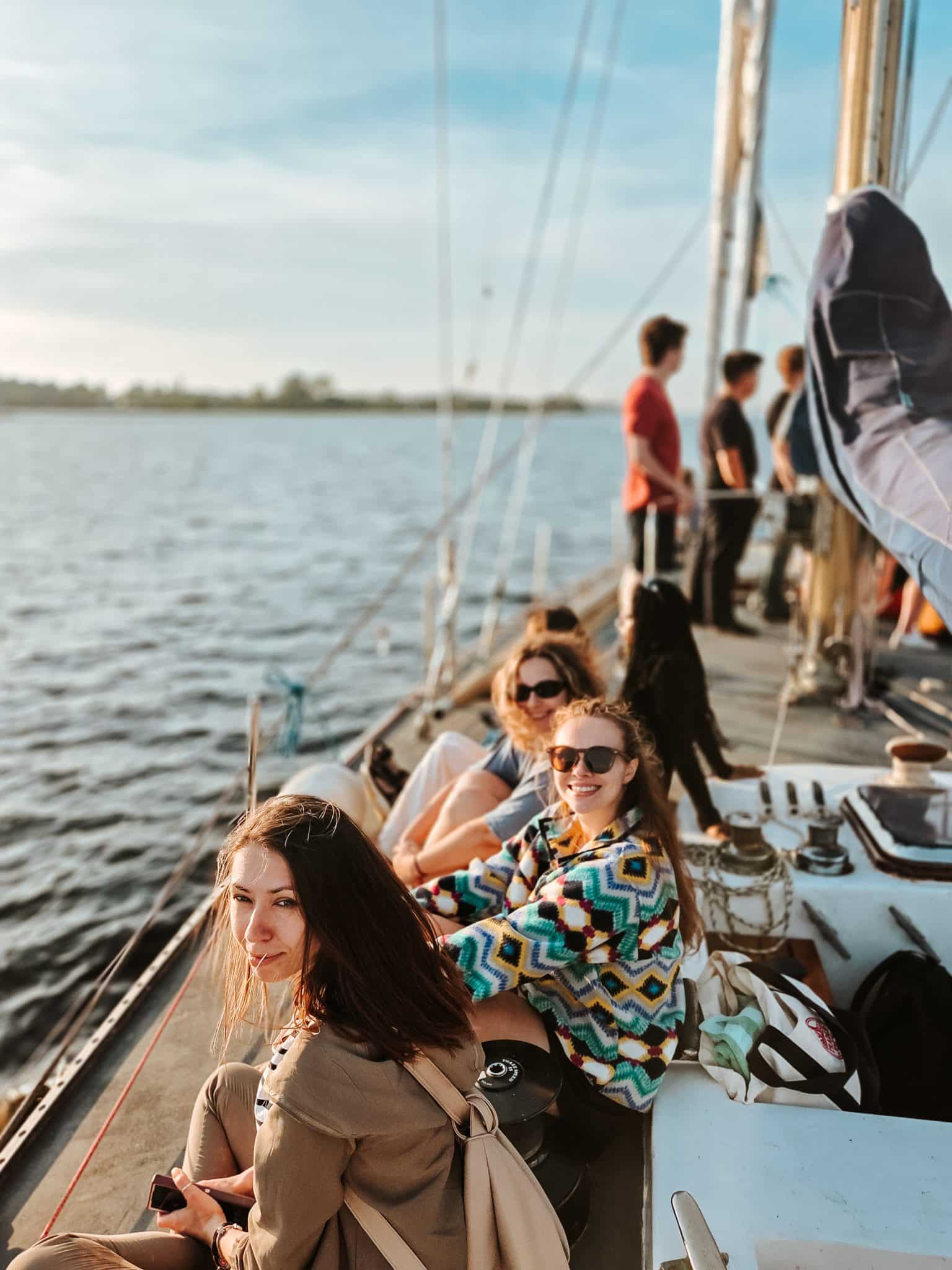 Students ready to sail into the sunset in Riga, Latvia.