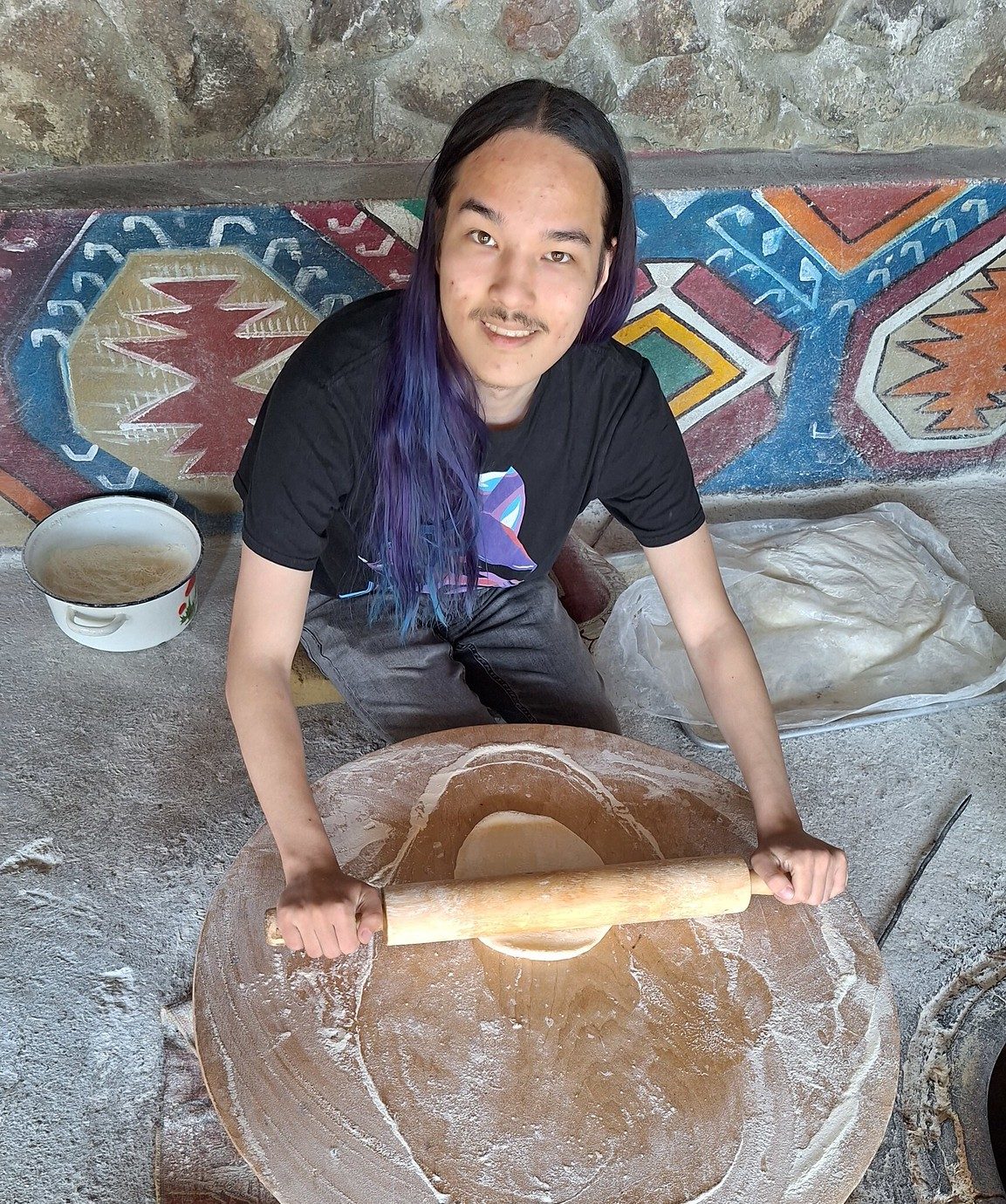 A lavash masterclass in Armenia.
