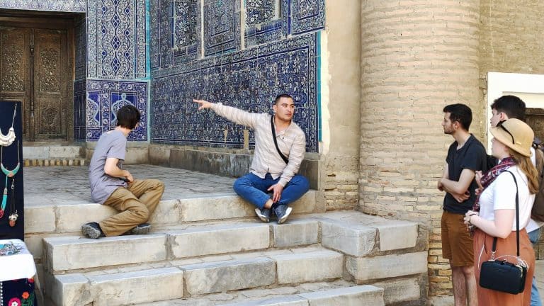Exploring Khiva, Uzbekistan, with a local guide.