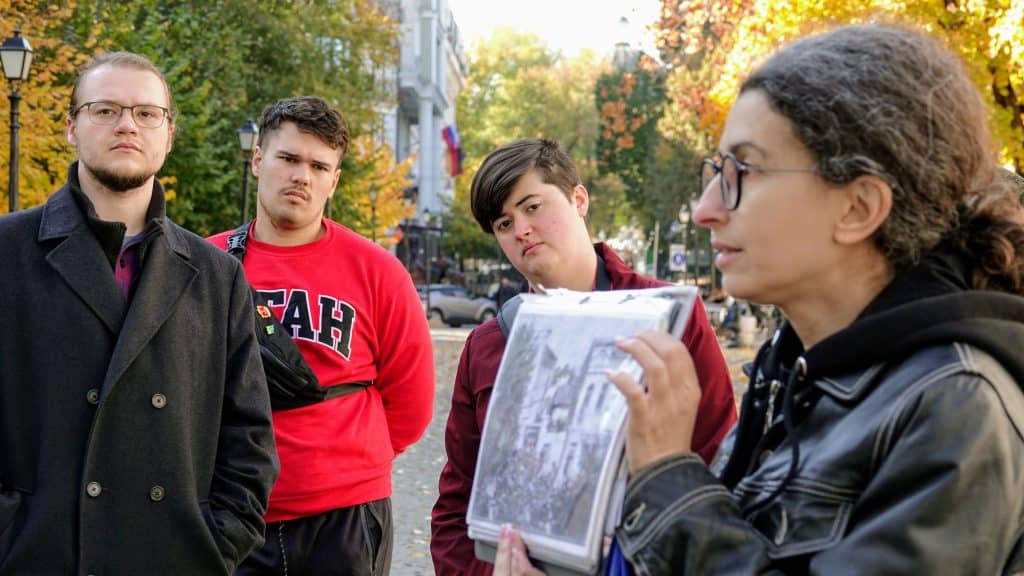 Students learn about Moldova in Moldova.