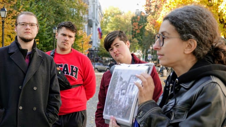 Students learn about Moldova in Moldova.