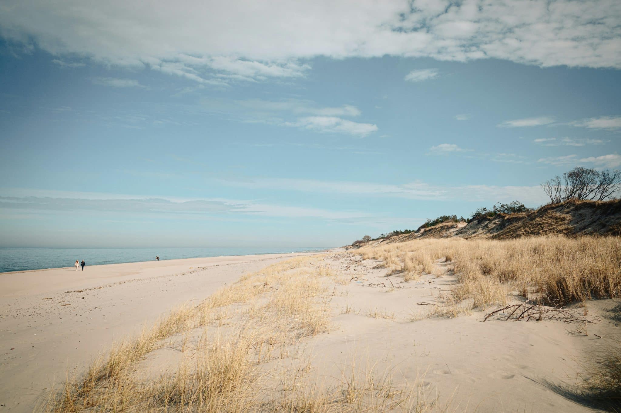 Dunes and sea at Curonian Spit.