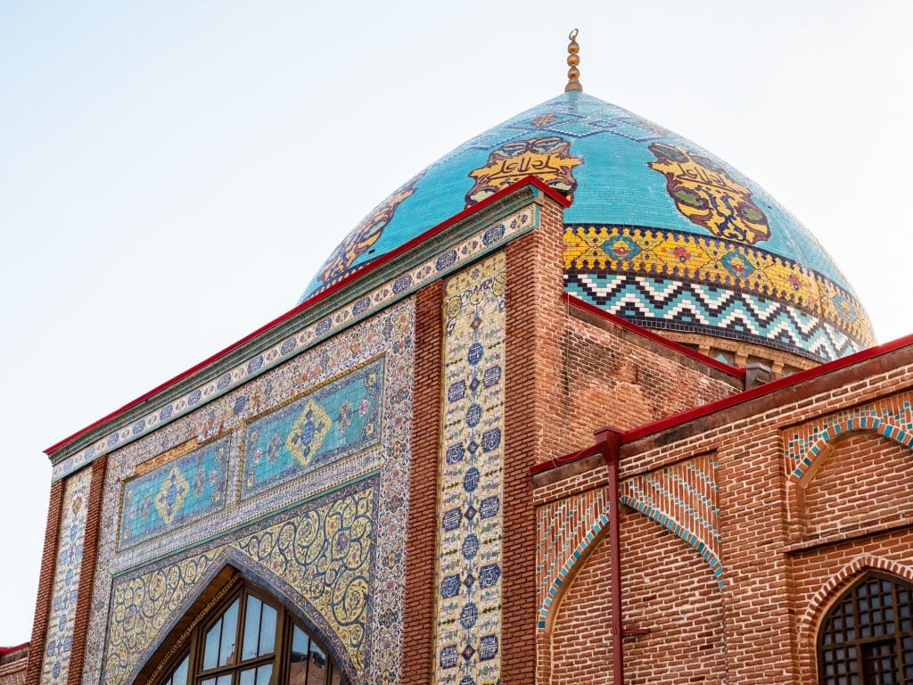 dome of Blue Mosque in Yerevan city. Blue Mosque is Persian Shia mosque built in 18th century