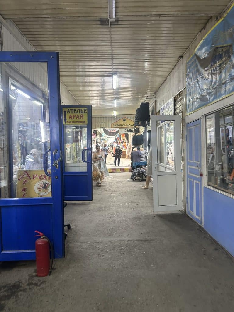 An underground bazaar in Almaty.