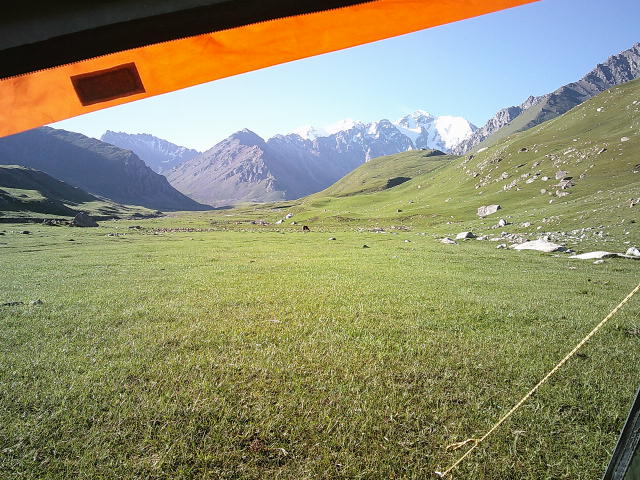 A view from our tent during the horse trek in Kyrgyzstan.