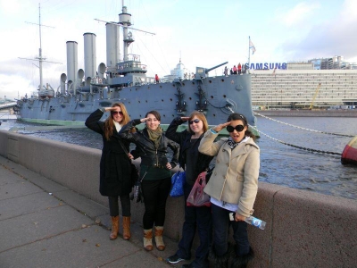 Study abroad in St. Petersburg language aurora cruiser students